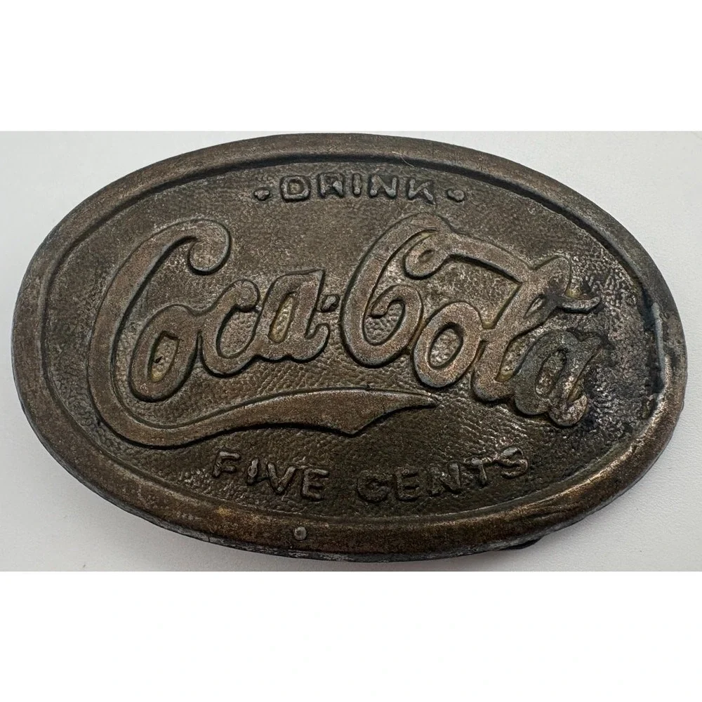 Drink‎ Coca Cola Five Cents Belt Buckle Vintage